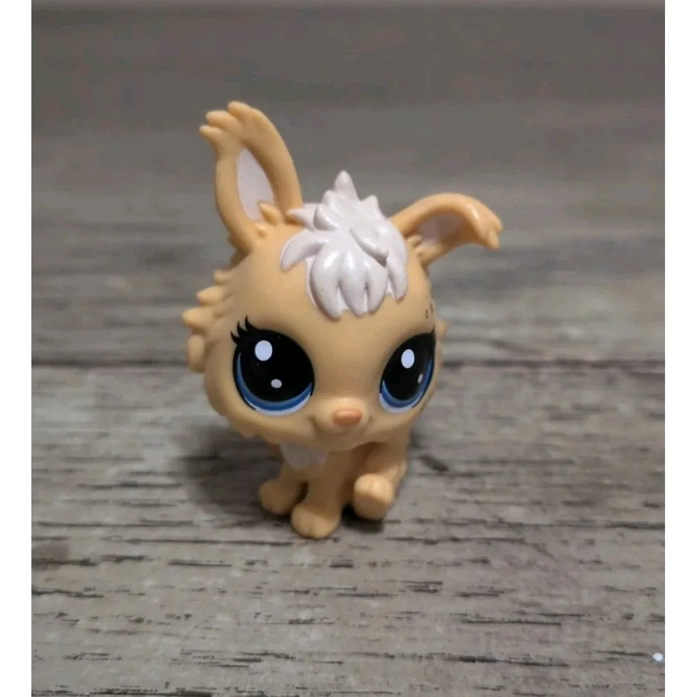 LPS Littlest Pet Shop #3-159 Angora Bunny Rabbit Tan Blonde Blue Eyes